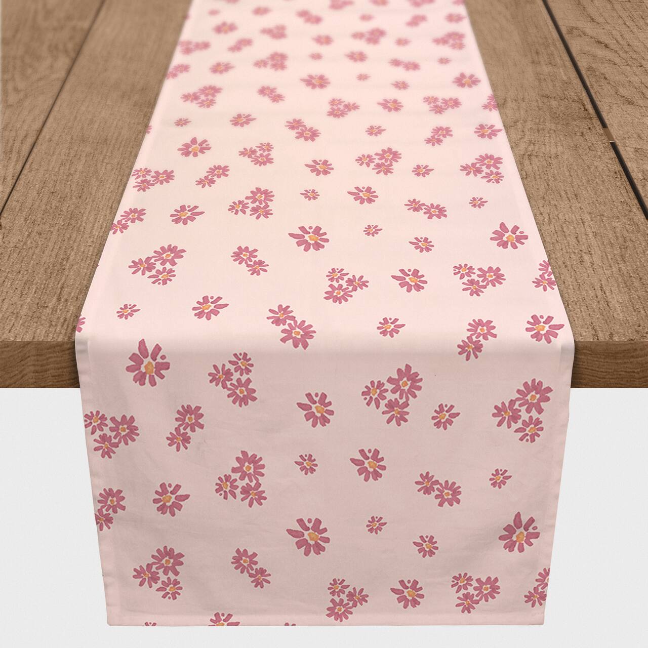 90" Daisy Pattern Cotton Twill Table Runner